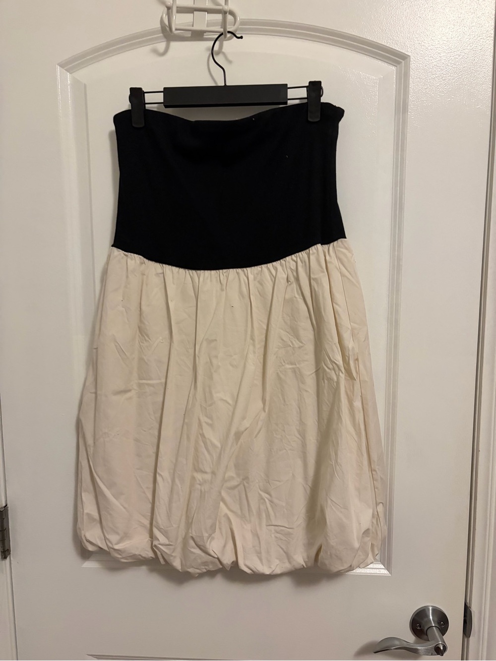 Two-Tone Black and Cream Bubble Dress